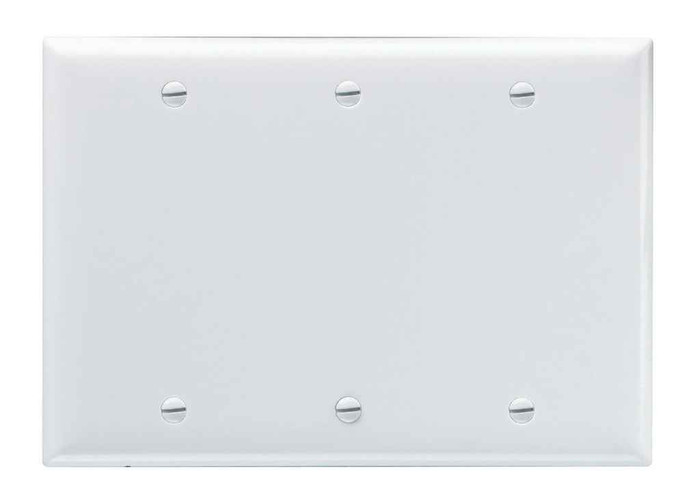 Pass & Seymour SP33I 3-Gang Thermoset Wall Plate, Blank, Box Mounted, Ivory