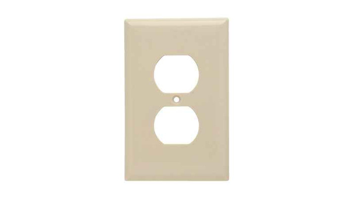 Pass & Seymour SPJ8I Junior Jumbo 1-Gang Thermoset Wall Plate, 1 Duplex Receptacle Opening, Ivory