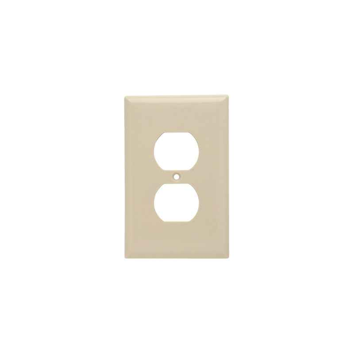 Pass & Seymour SPJ8I Junior Jumbo 1-Gang Thermoset Wall Plate, Duplex Receptacle Opening, Ivory