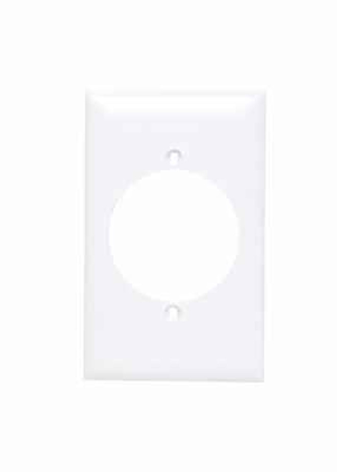 Pass & Seymour TP724W TradeMaster 1-Gang Nylon Wall Plate, 2.156-in Power Outlet Receptacle Opening, 2 Mtg Holes, White