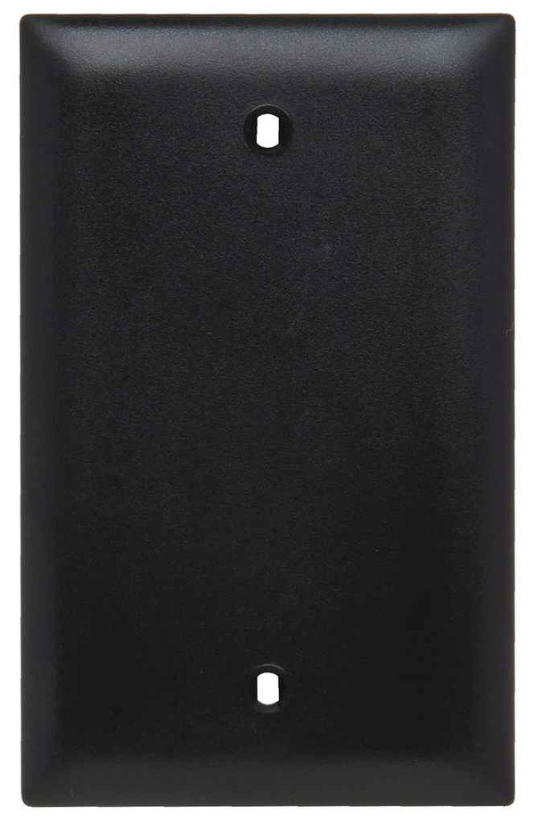 Pass & Seymour TP13BK TradeMaster 1-Gang Nylon Wall Plate, Blank, Box Mounted, Black
