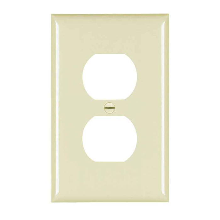 Pass & Seymour TPJ8I TradeMaster Jumbo 1-Gang Nylon Duplex Wall Plate, Ivory