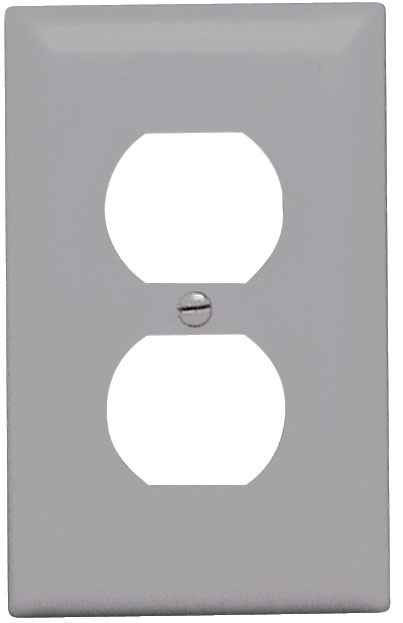 Pass & Seymour TP8GRY TradeMaster 1-Gang Nylon Wall Plate, Duplex Receptacle Openings, Gray