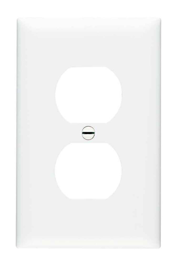 Pass & Seymour TPJ8W TradeMaster Jumbo 1-Gang Nylon Wall Plate, 1 Duplex Receptacle Opening, White