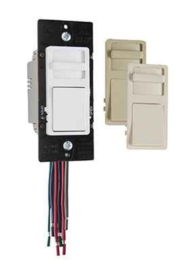 Pass & Seymour WS4FBL3PTC Wide Slide Series 0-10V Fluorescent/LED Single Pole/3-Way Slide Dimmer, Preset, Tri-Color