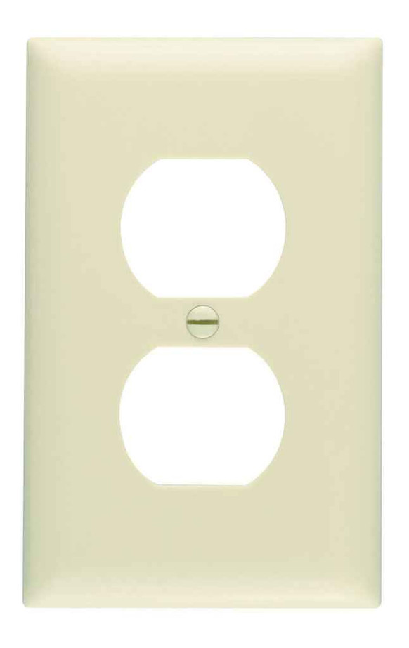 Pass & Seymour TP8I TradeMaster 1-Gang Nylon Wall Plate, Duplex Receptacle Openings, Ivory