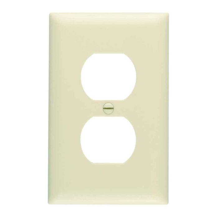 Pass & Seymour TP8I TradeMaster 1-Gang Nylon Duplex Receptacle Wall Plate, Ivory