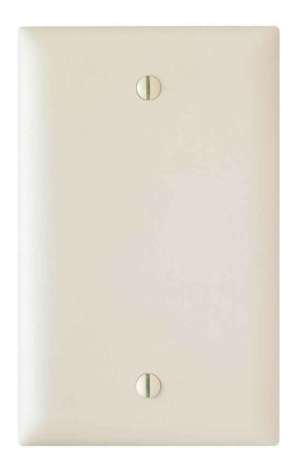 Pass & Seymour TP13LA TradeMaster 1-Gang Nylon Wall Plate, Blank, Box Mounted, Light Almond