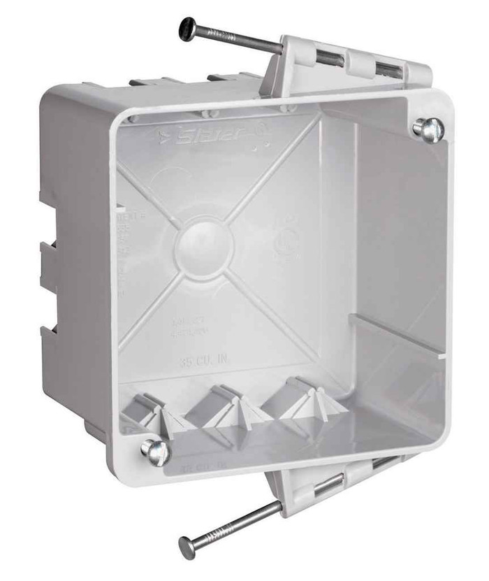 Pass & Seymour S4435RAC 4-inch Square Box with Threaded Mounting Holes