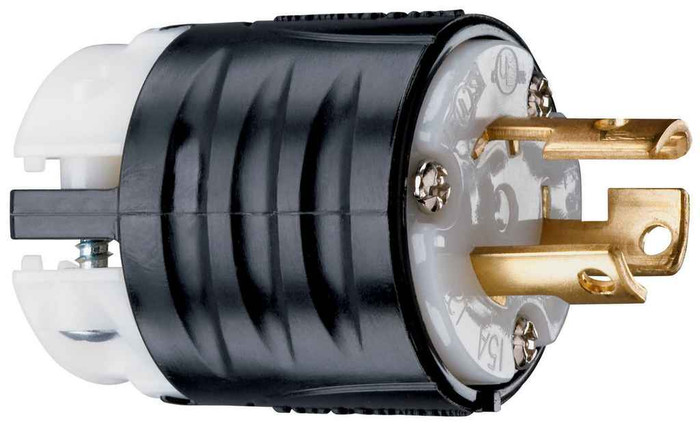 Pass & Seymour PSL515P 15A NEMA L515 Plug - Black Back, White Front Body Pass & Seymour PSL515P 15A NEMA L515 Plug - Black Back, White Front Body