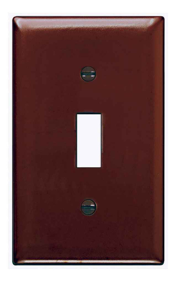 Pass & Seymour TP1 TradeMaster 1-Gang Nylon Wall Plate, 1 Toggle Switch Opening, Brown