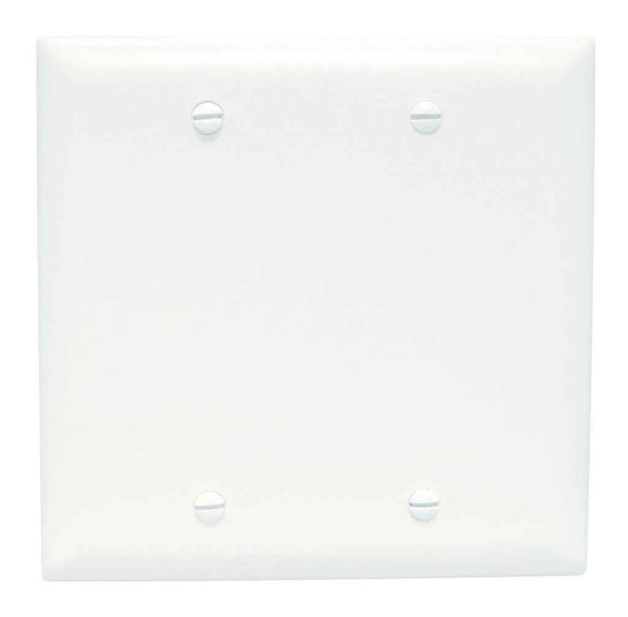Pass & Seymour TP23W TradeMaster 2-Gang Nylon Wall Plate, Blank, Box Mounted, White