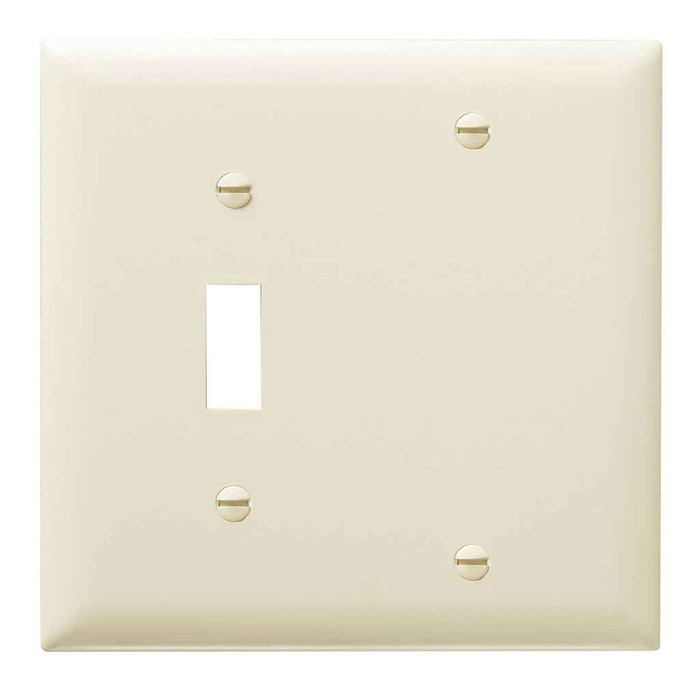 Pass & Seymour TP113LA Combination Openings, 1 Toggle Switch and 1 Blank, Two Gang, Light Almond