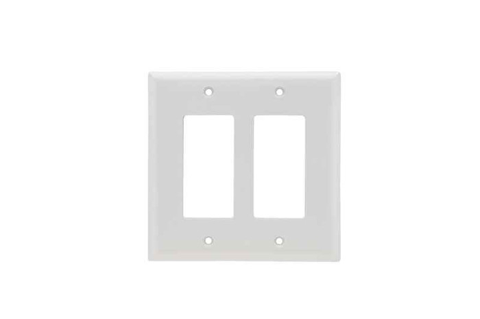 Pass & Seymour SPJ262W Junior Jumbo 2-Gang Thermoset Wall Plate, 2 Decorator Openings, White Pass & Seymour SPJ262W Junior Jumbo 2-Gang Thermoset Wall Plate, 2 Decorator Openings, White