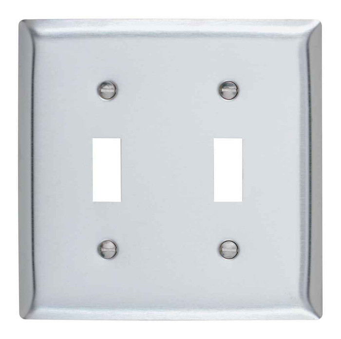 Pass & Seymour SS2 2-Gang 302/304 Stainless Steel Wall Plate, Toggle Switch Openings Pass & Seymour SS2 2-Gang 302/304 Stainless Steel Wall Plate, Toggle Switch Openings
