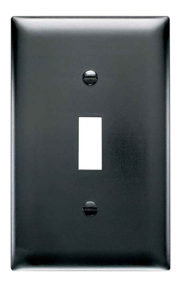 Pass & Seymour TP1BK TradeMaster 1-Gang Nylon Wall Plate, 1 Toggle Switch Opening, Black
