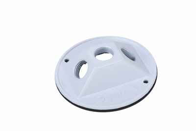 Pass & Seymour WPRB13W 4-in Round Outdoor Cluster Cover, White