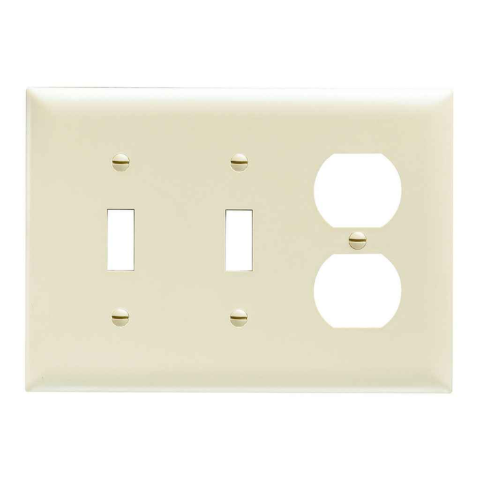 Pass & Seymour TP28LA TradeMaster 3-Gang Nylon Wall Plate, Light Almond