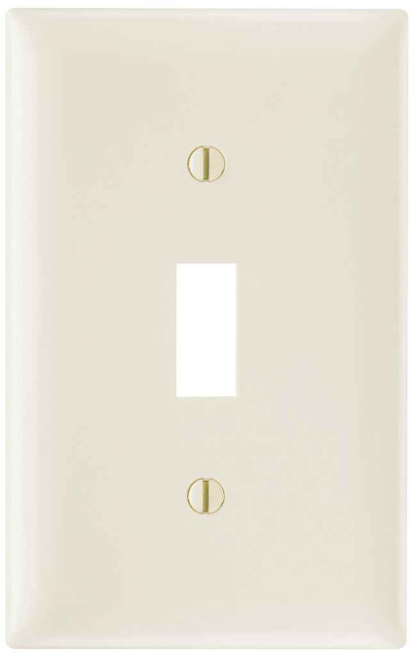 Pass & Seymour TP1LA TradeMaster 1-Gang Nylon Wall Plate, 1 Toggle Switch Opening, Light Almond