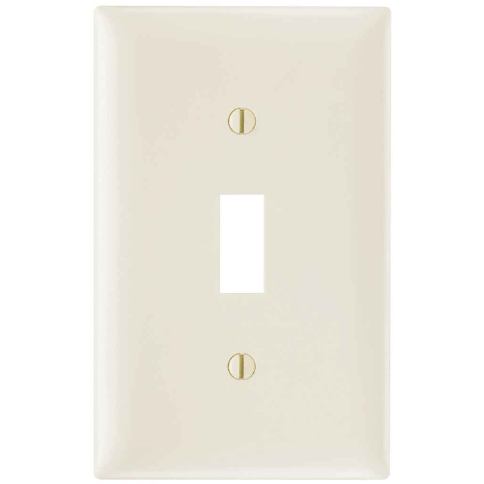 Pass & Seymour TP1LA TradeMaster 1-Gang Toggle Switch Wall Plate, Nylon, Light Almond