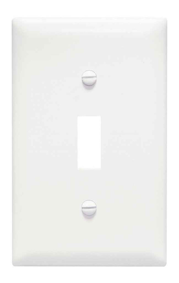 Pass & Seymour TP1W TradeMaster 1-Gang Nylon Wall Plate, 1 Toggle Switch Opening, White