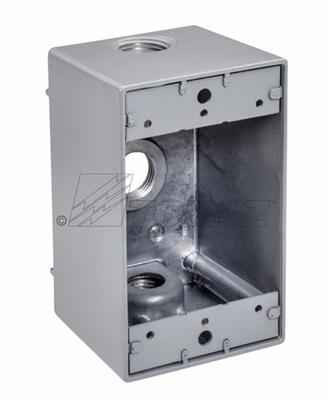 Topaz Lighting WDB1350 1/2" 3 Hole Single Gang Weatherproof Box