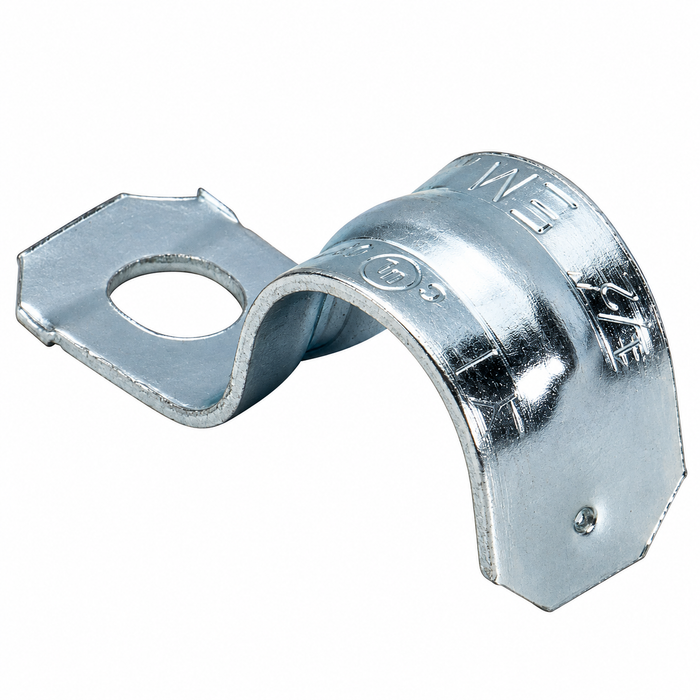 Topaz Lighting 516 2" Zinc-Plated Steel EMT One-Hole Snap-On Conduit Strap, 100-Pack