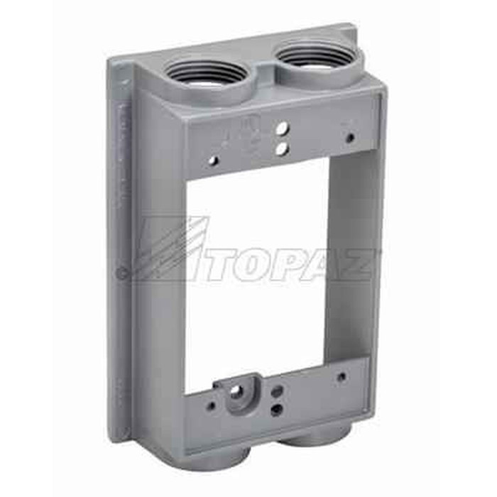 Topaz Lighting WB1450EXT 1/2" Aluminum Single Gang Extension Ring, 4-Hole Rectangle, Powder-Coated, 100-Pack