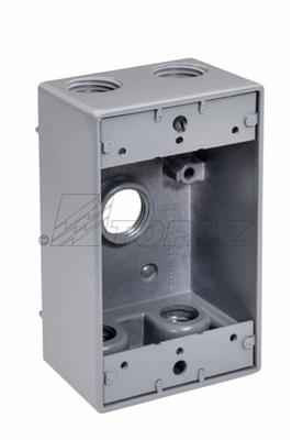 Topaz Lighting WB1550 1/2" 5 Hole Single Gang Weatherproof Box