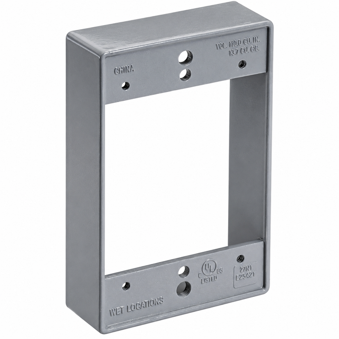 Topaz Lighting WB1EXT Single Gang Weatherproof Extension Adapter, Powder Coat Aluminum