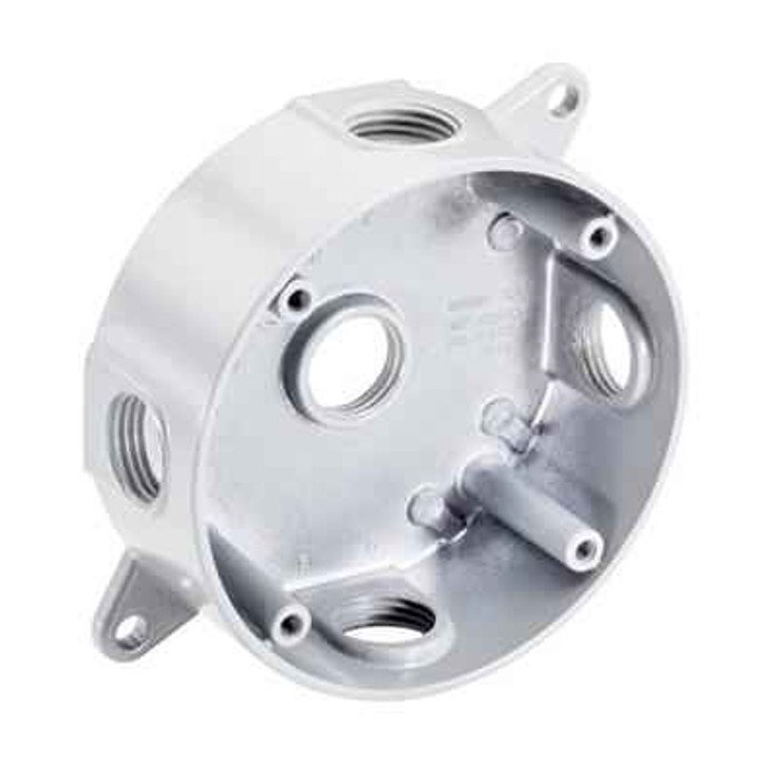 Topaz Lighting WRB1550W 1/2" 5 Hole 4" Round Weatherproof White Box