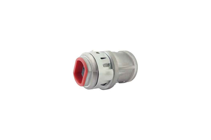 Arlington Industries 380AST Zinc die-cast, 1/2" Knockout MC cable connector snaps quickly on to the conduit with internal spring steel clip and then snaps into knockout with an external spring steel clip no tools required. Concrete tight when taped.