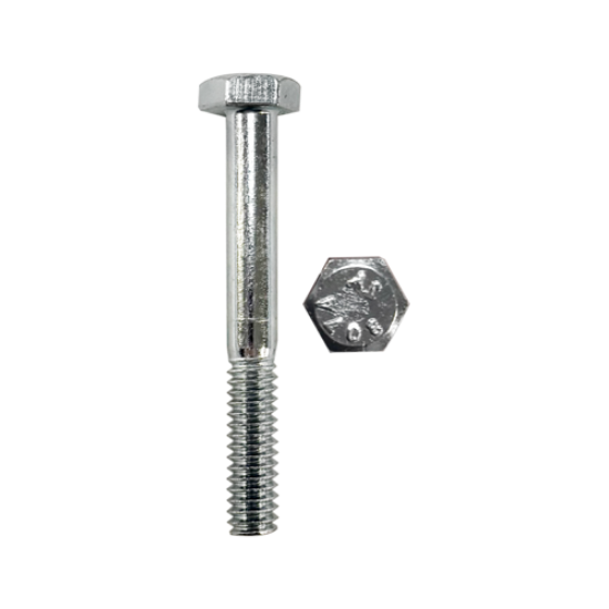 Minerallac Grade 2 Steel Hex Head Bolt 1/4"-20 x 1-1/2" Zinc Plated Partial Thread, 100 Pack