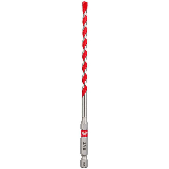 Milwaukee Tool 48-20-9006 3/16" x 4" x 6" SHOCKWAVE, Impact Duty Carbide Hammer Drill Bit