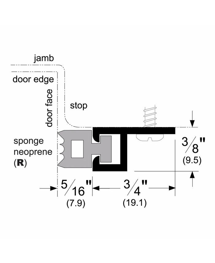 Pemko 297AV Fire-Rated Perimeter Door Gasketing 36"; x 84"; with Eco-V Insert