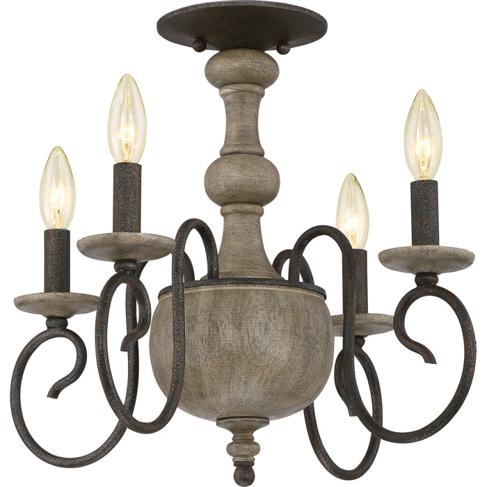 Quoizel QZL-CS1718 Traditional Semi flush convertble 4 light
