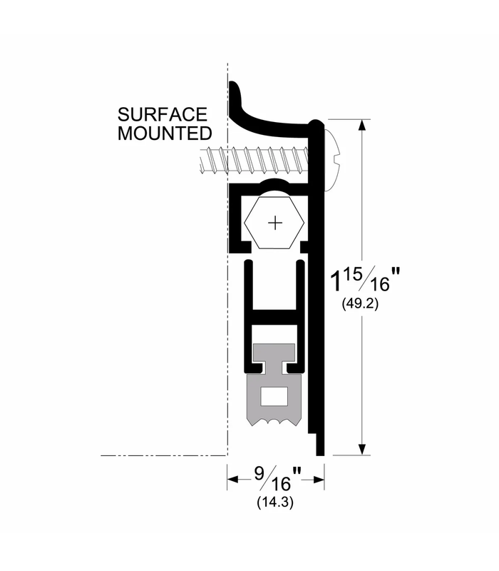 Pemko 412 Series Surface Mounted Automatic Door Bottom with EPDM Insert and Fire Rating
