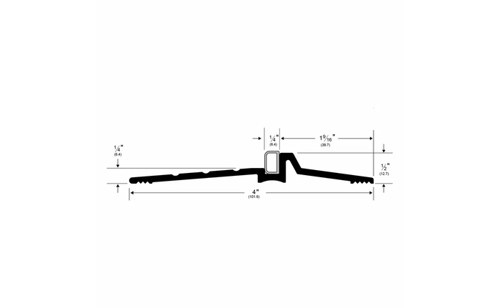 Pemko 2008 Latching Panic Saddle Threshold 36"; x 4"; x 1/2"; with PemkoPrene Insert - ADA Compliant Acoustic Sealing Solution