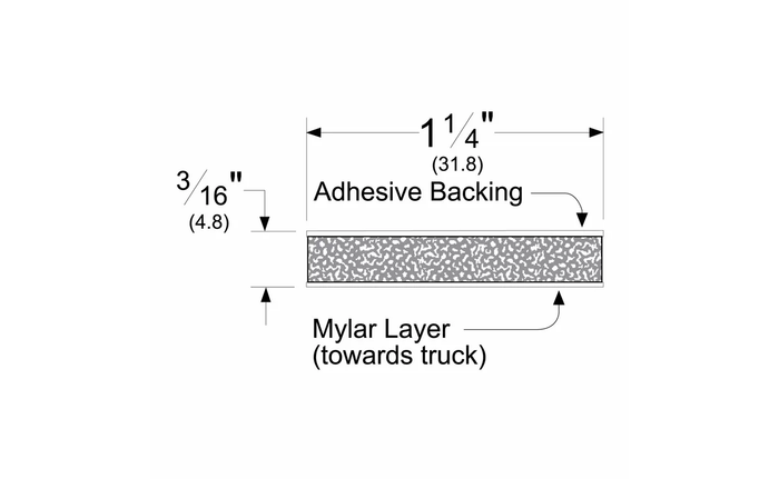 Pemko Closed Cell Sponge Vinyl Weatherstrip Tape 1-1/4"; x 3/16"; x 30' with Mylar Backing