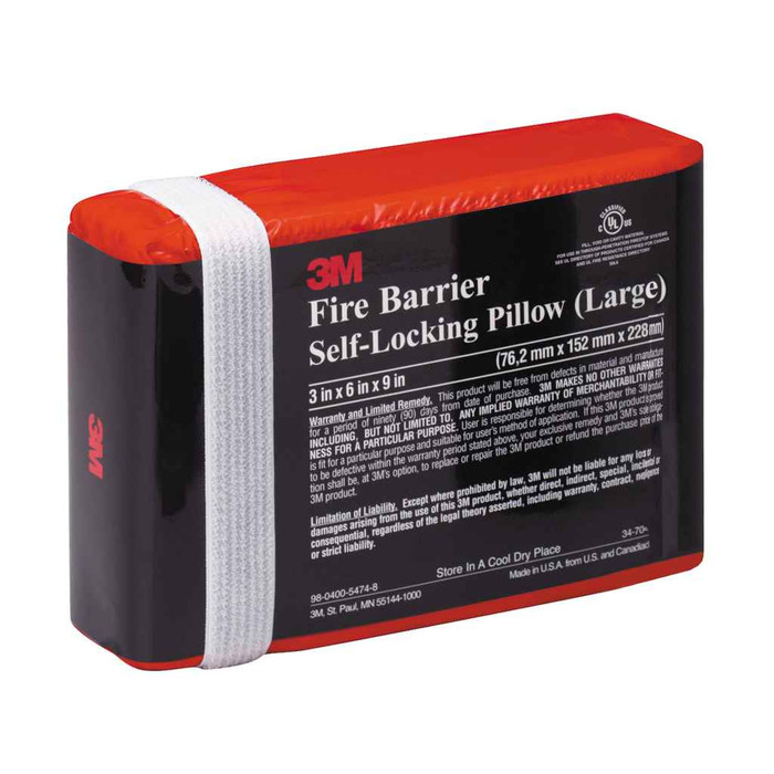 3M 7100138834 3M™ Fire Barrier Pillows FB369, Large, 3 in x 6 in x 9 Inch, 20/Case