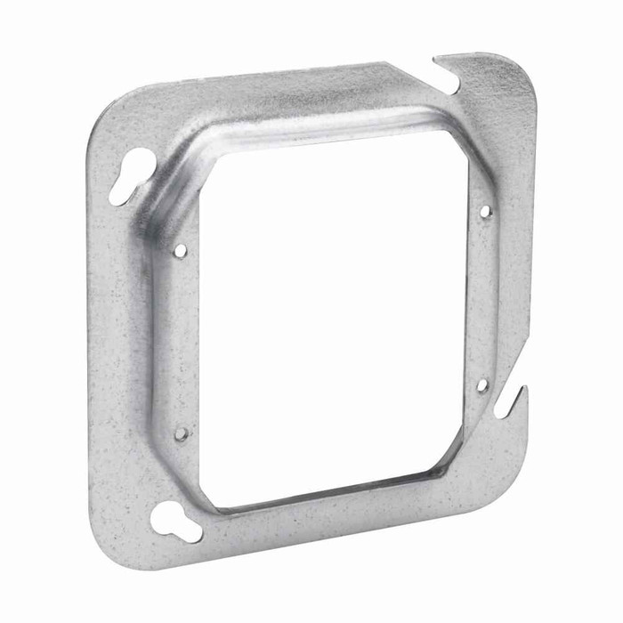 B-Line TP586 Eaton Crouse-Hinds series Square Cover, 4-11/16", Natural, Raised surface, two device, Steel, 3/4" raised, 8.8 cubic inch capacity
