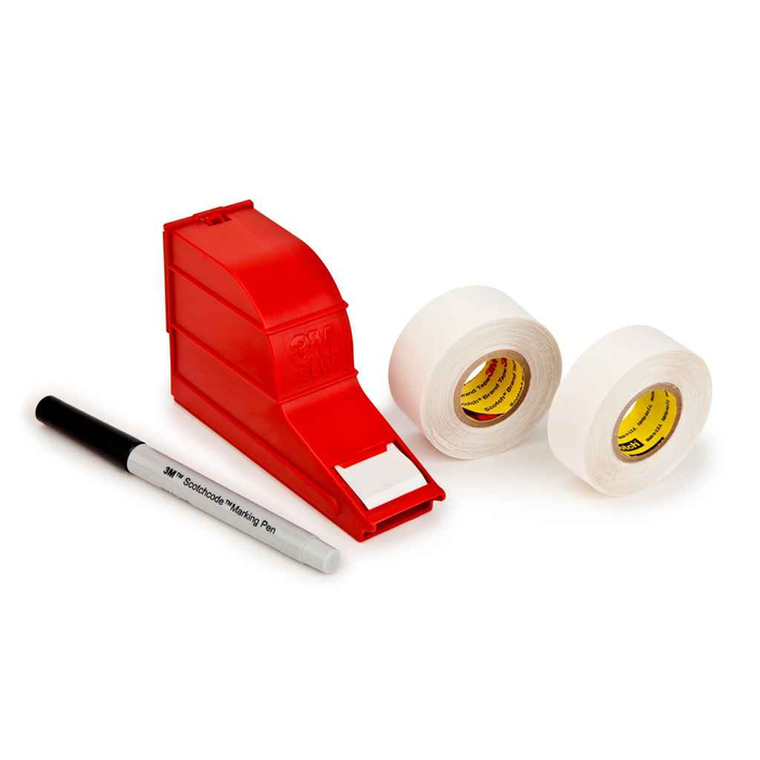 3M ScotchCode Wire Marker Write-On Dispenser with Tape and Pen 0.75 in x 1.375 in Professional Cable Marking System