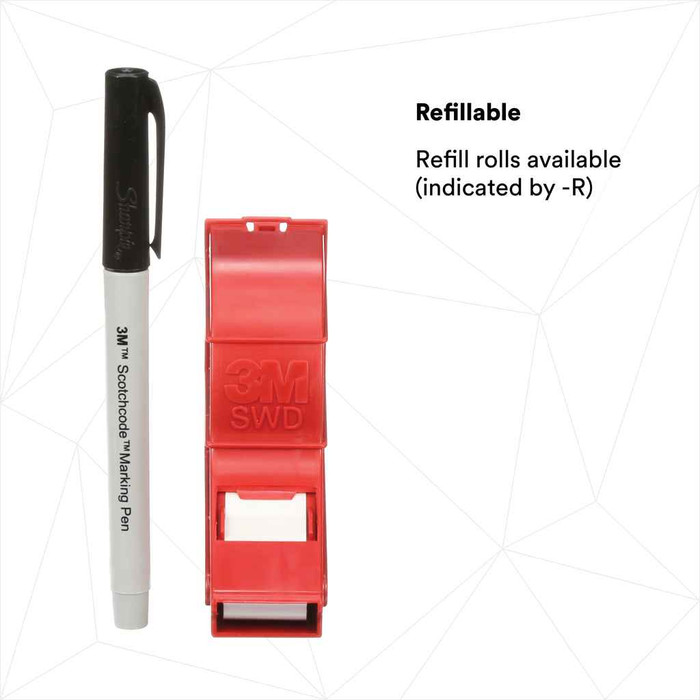 3M 7000031501 3M™ ScotchCode™ Wire Marker Write-On Dispenser with Tape and Pen SWD, 0.75 in x 1.375 in, 10/Case