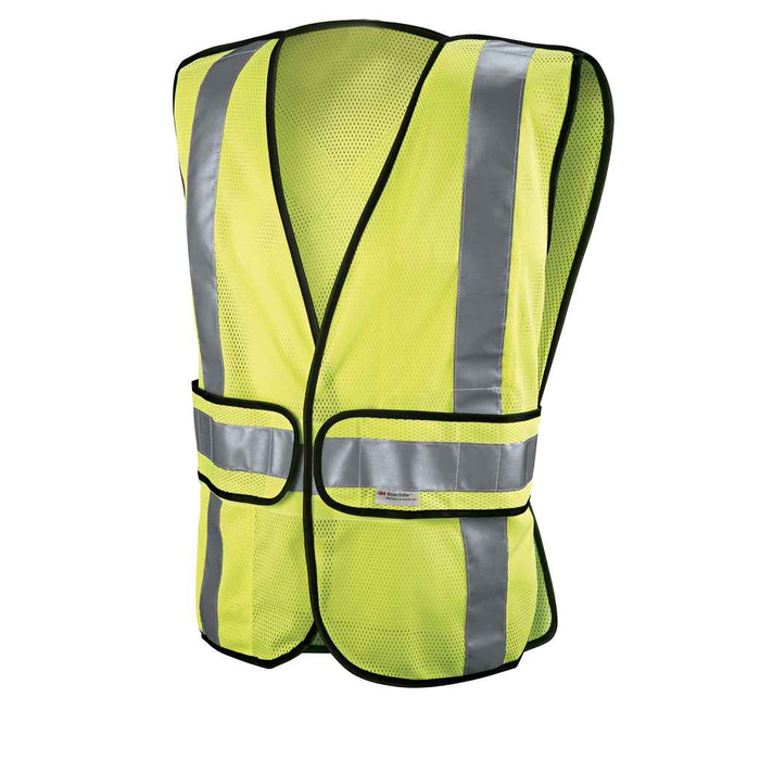 3M 7100178483 3M™ Reflective Construction Safety Vest with 5 Point Tear Away, Class 2 , Hi-Viz Yellow, 94617-80030-PS, 5/cs