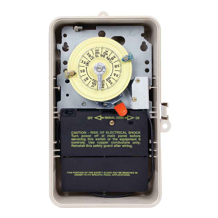 Intermatic T101P201 24-Hour 120V Mechanical Time Switch, SPST, Pool Heater Protection, Type 3R Plastic Enclosure