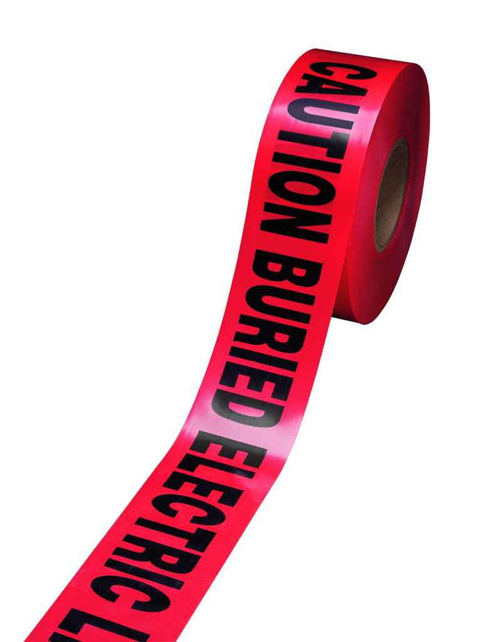 3M 7000132915 Scotch® Buried Barricade Tape 303, CAUTION BURIED ELECTRIC LINE BELOW, 3 in x 300 ft, Red, 16 rolls/Case