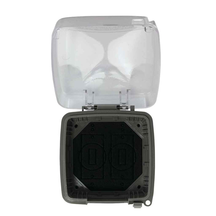 Intermatic WP5225C Extra-Duty Plastic In-Use Weatherproof Cover, Double-Gang, Vrt, 2.75" Clear