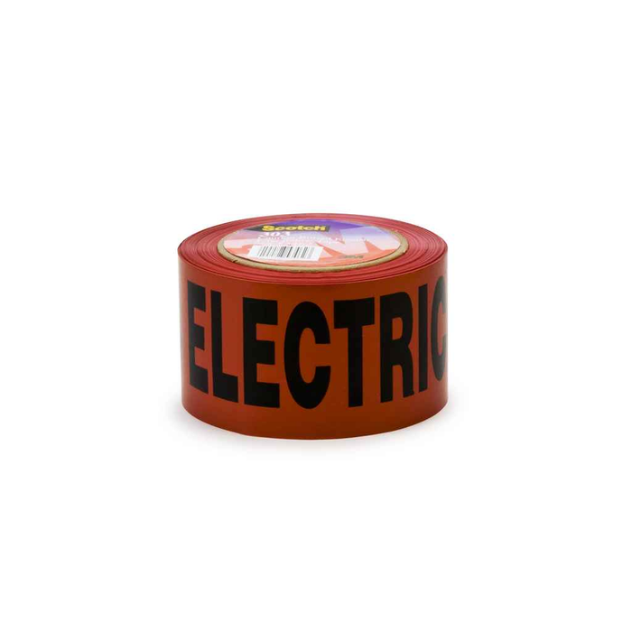 3M 7000031679 Scotch® Buried Barricade Tape 302, CAUTION BURIED ELECTRIC LINE, 3 in x 1000 ft, Red, 8 rolls/Case