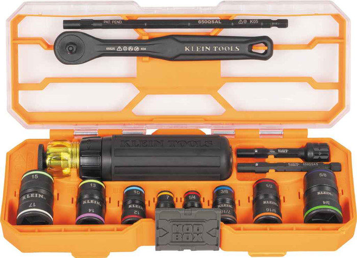 Klein Tools 65242 Flip-16 KNECT™ Ratcheting Impact Flip Socket Screwdriver Set