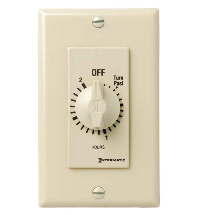 Intermatic FD32H Spring Wound Countdown Timer, Decorator Style, 125-277 VAC, 50/60 Hz, SPDT, 2 Hour Max, Without Hold, Ivory